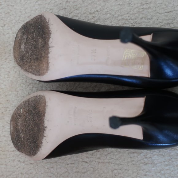MIU MIU BLACK CALF LEATHER ROUND TOE PUMPS *Classic* WITH BOX - Picture 5 of 10